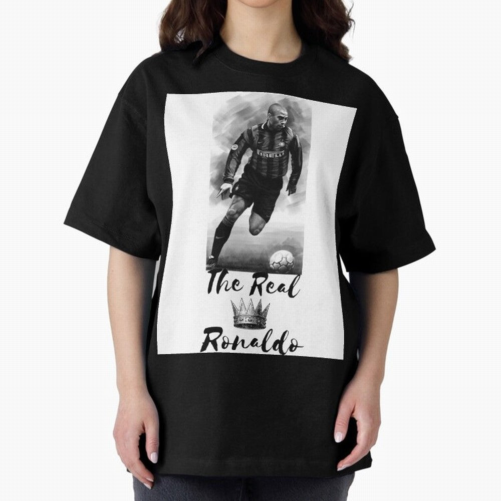 The Real Ronaldo Oversized T-Shirt Showcase FIFA World Cup 2026 USA Canada Mexico Spirit, Centered on Portugal, Spain and Germany, CR7 and Messi, Worldwide Fan Energy, Dramatic Goals, Stadium Lights and Championship Celebrations; Ideal for
