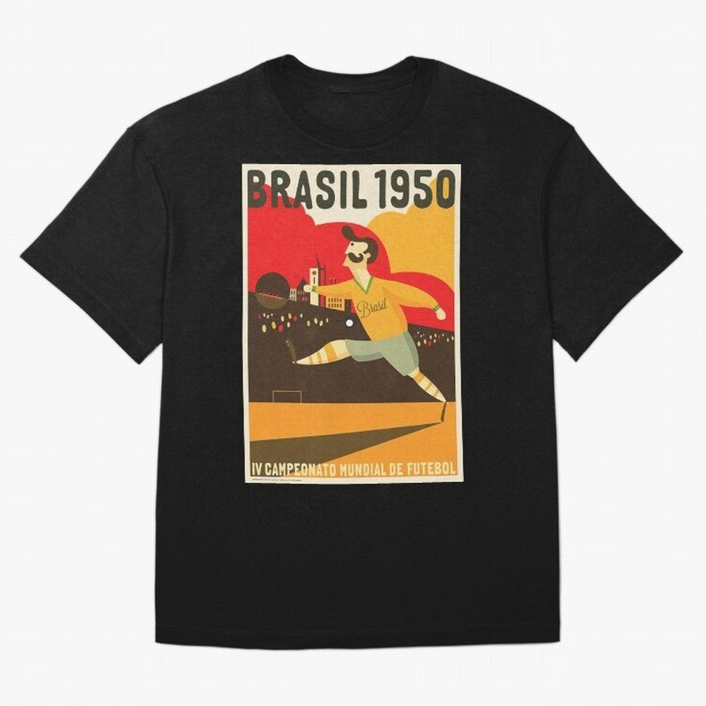 Brasil 1950 World Cup Oversized T-Shirt Join the Countdown to FIFA World Cup 2026 USA Canada Mexico with Neymar, Haaland and Cristiano Ronaldo, Brazil, Portugal and Argentina Energy, Classic Soccer Heritage, Championship Pressure, Fan Loyalty and