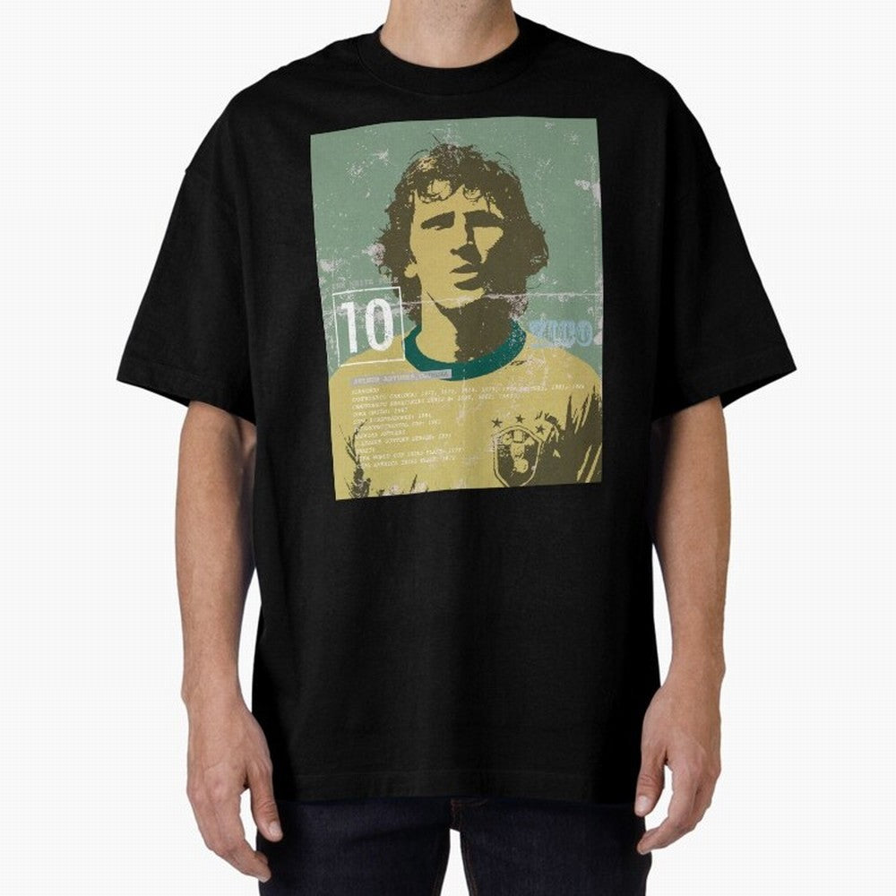 Zico Oversized T-Shirt Capture Stadium Memories from FIFA World Cup 2026 USA Canada Mexico with CR7 and Messi, Argentina and Brazil Energy, Stadium Chants, National Pride, Trophy Dreams and Unforgettable Football Memories; Perfect for People Who