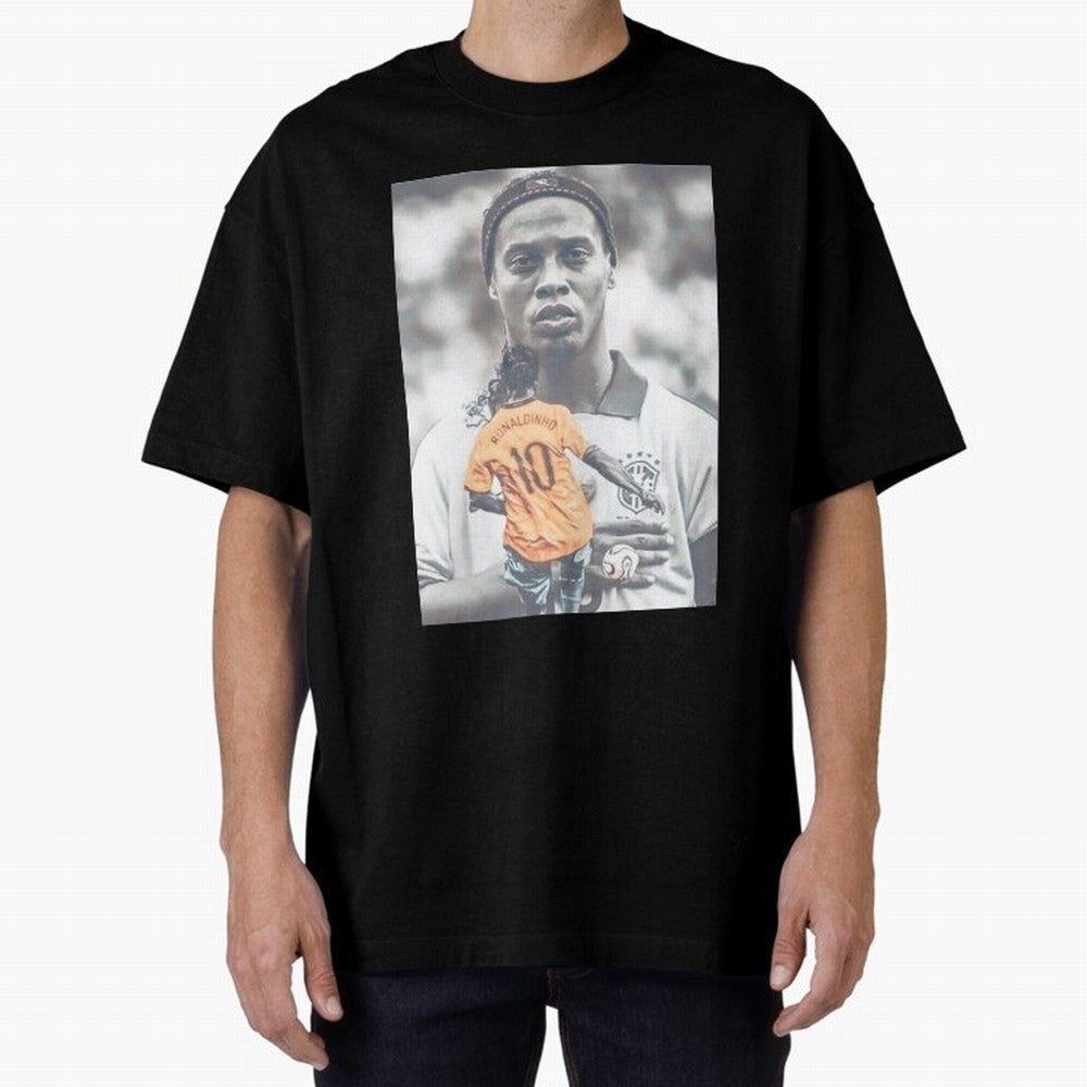 Wallpaper Ronaldinho Illustration Oversized T-Shirt Refresh Global Football Passion for FIFA World Cup 2026 USA Canada Mexico, with Messi, Neymar and Mbappe, England, France and Netherlands, Match Day Excitement, Supporter Culture, Golden Goals and