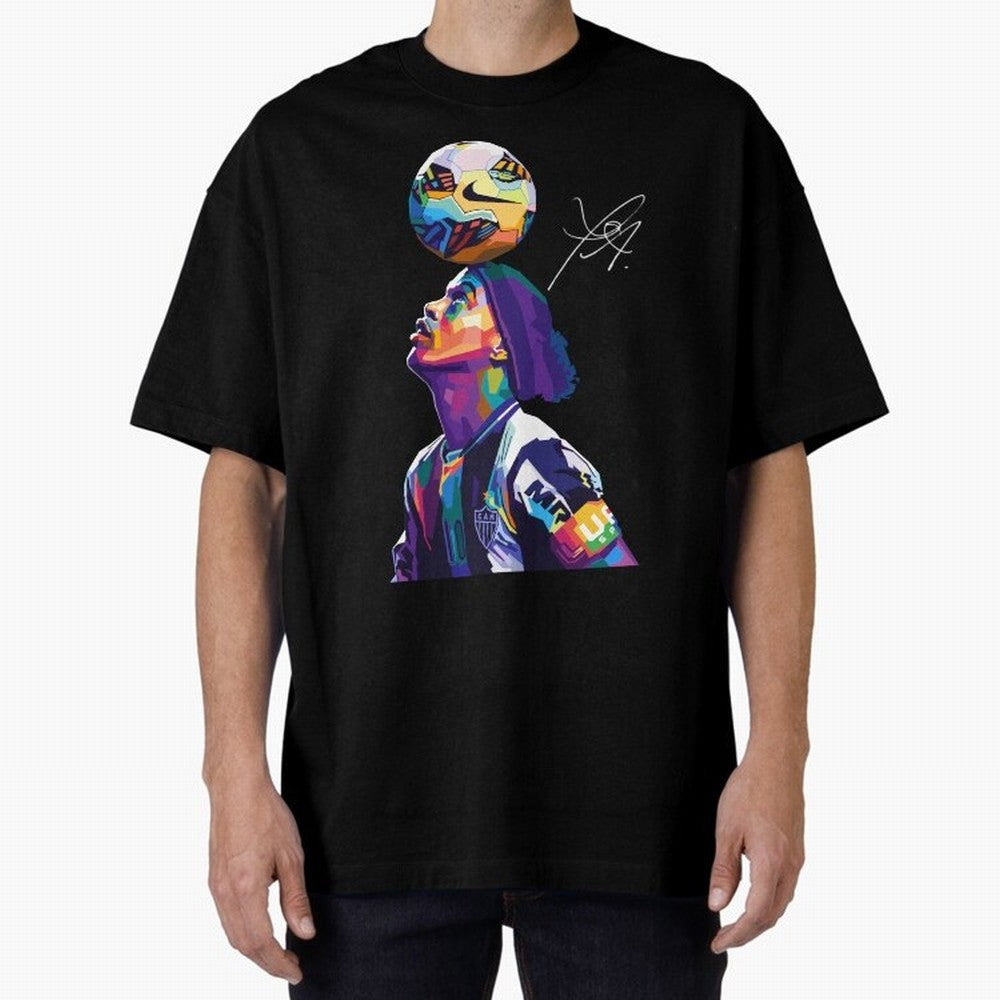 Ronaldinho Wpap Pop Art Oversized T-Shirt Represent the Passion of FIFA World Cup 2026 Inspired by Neymar, Argentina Energy, Game Day Rituals, Football Legends, Country Pride and the Road to the Final; Perfect for Fans, Collectors, Family