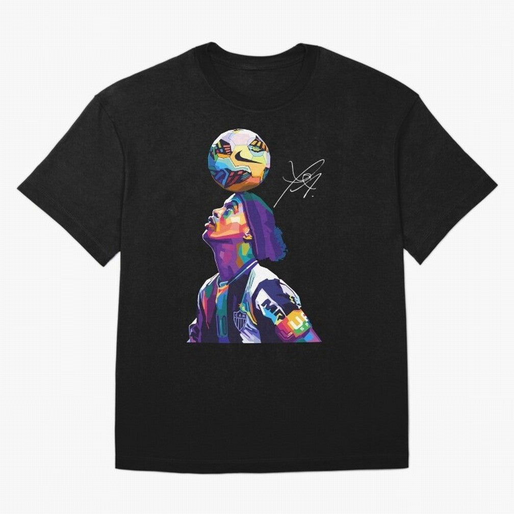 Ronaldinho Wpap Pop Art Oversized T-Shirt Represent the Passion of FIFA World Cup 2026 Inspired by Neymar, Argentina Energy, Game Day Rituals, Football Legends, Country Pride and the Road to the Final; Perfect for Fans, Collectors, Family