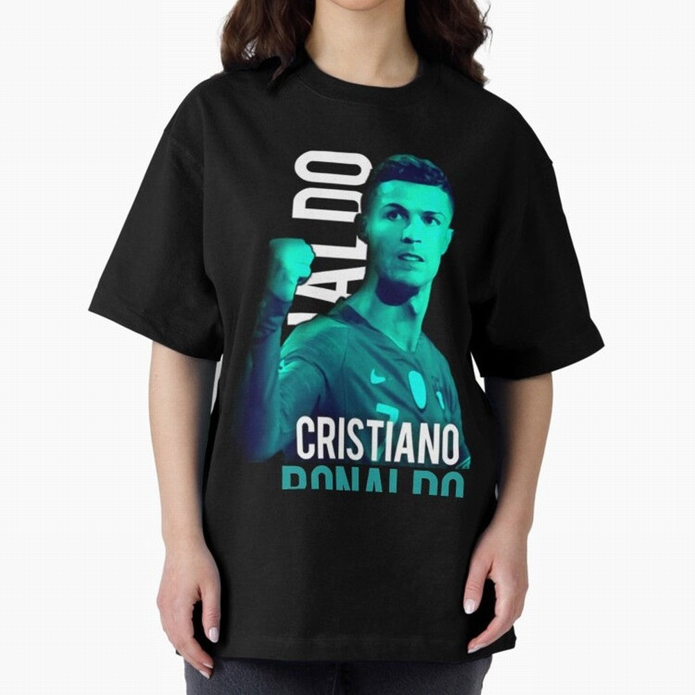 Ronaldo Ronaldo vector Oversized T-Shirt Support FIFA World Cup 2026 Group Stage Capturing Cristiano Ronaldo, Haaland and CR7, France and Portugal Energy, Fan Favorite Moments, National Team Passion, Big Match Drama and Soccer History; Great for
