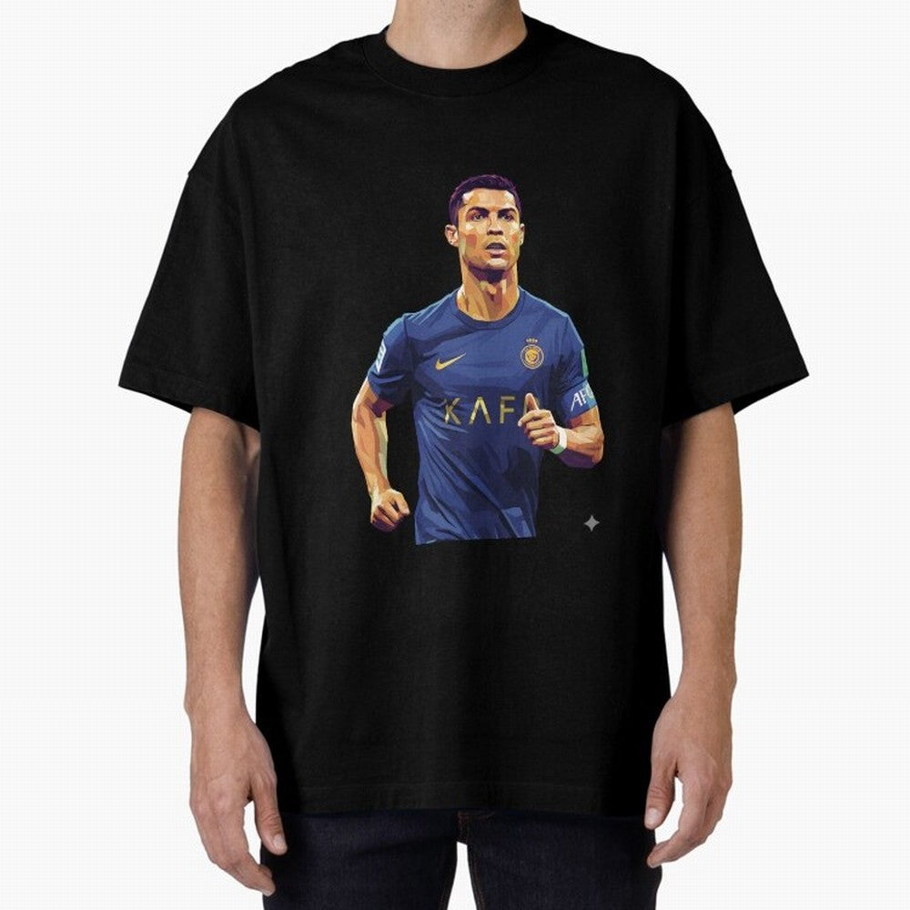 Ronaldo pop art Oversized T-Shirt Feel the Roar of the FIFA World Cup 2026 Journey through Messi, Neymar and Mbappe Highlights, France Pride, Soccer Culture, Superstar Moments, National Team Dreams and Competitive Fire; Great for Supporters Who