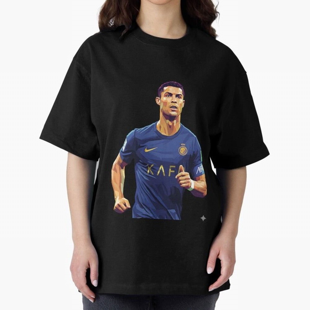 Ronaldo pop art Oversized T-Shirt Feel the Roar of the FIFA World Cup 2026 Journey through Messi, Neymar and Mbappe Highlights, France Pride, Soccer Culture, Superstar Moments, National Team Dreams and Competitive Fire; Great for Supporters Who