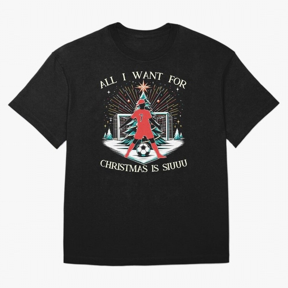 All I Want For Christmas Is Siuuu CR7 fans Christian Ronaldo Xmas Oversized T-Shirt Experience the FIFA World Cup 2026 Journey through Cristiano Ronaldo, Haaland and CR7 Highlights, Germany Pride, Global Supporter Spirit, Legendary Goals, National