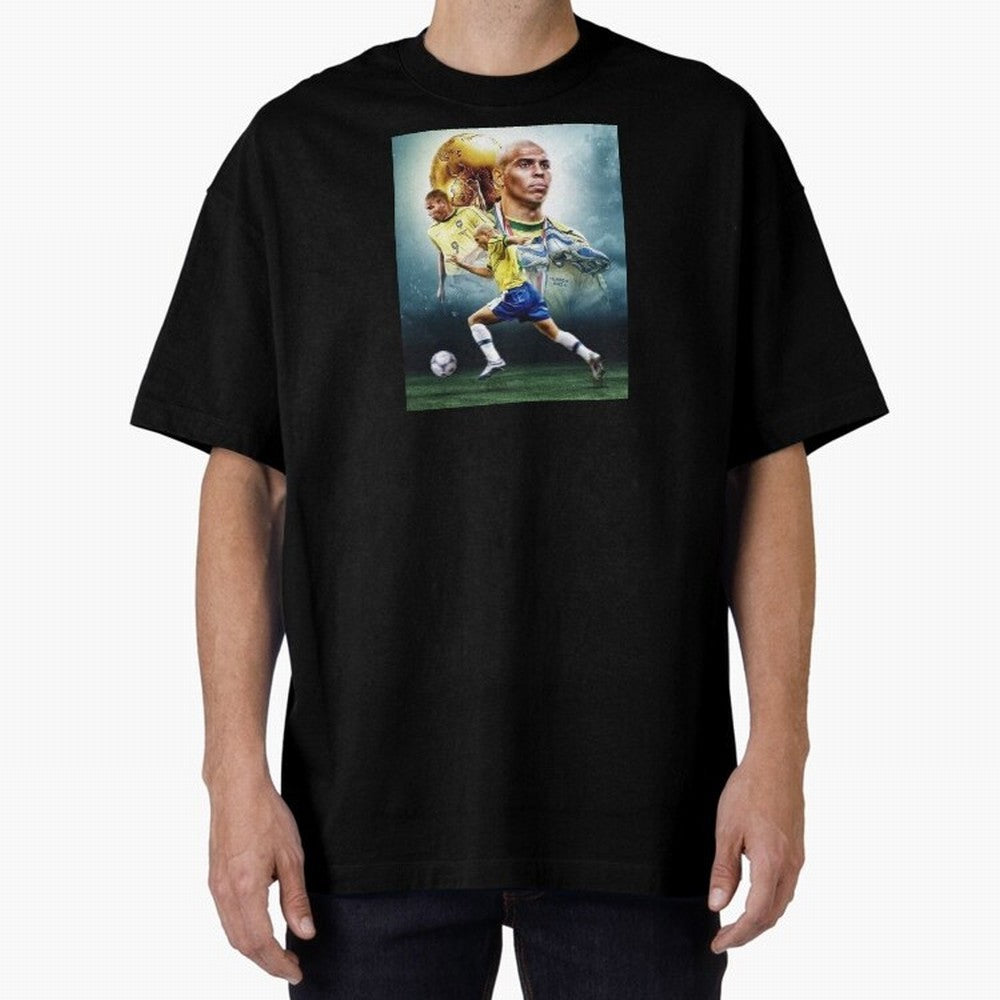 wallpaper Ronaldo Nazario Oversized T-Shirt Relive FIFA World Cup 2026 USA Canada Mexico for Fans of Messi and Germany, Bringing Fan Favorite Moments, National Team Passion, Big Match Drama and Soccer History; Perfect for People Who Love Argentina,