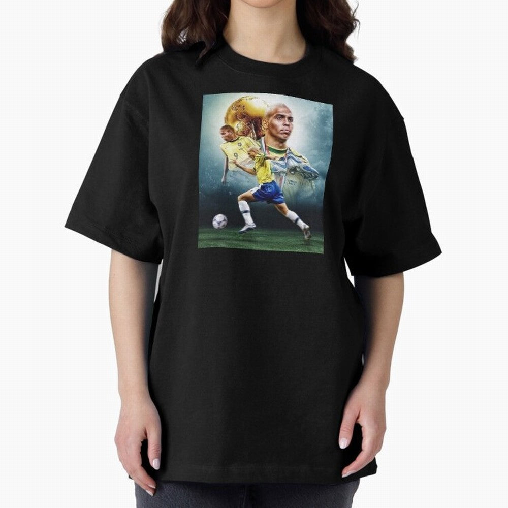 wallpaper Ronaldo Nazario Oversized T-Shirt Relive FIFA World Cup 2026 USA Canada Mexico for Fans of Messi and Germany, Bringing Fan Favorite Moments, National Team Passion, Big Match Drama and Soccer History; Perfect for People Who Love Argentina,