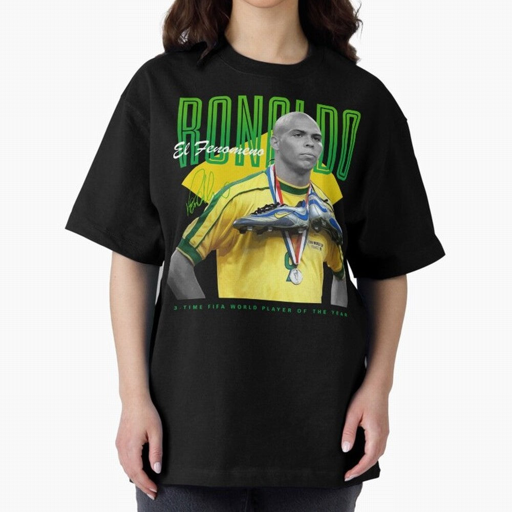 Ronaldo 3 Time Fifa World Player Of The Year Oversized T-Shirt Capture Stadium Memories from FIFA World Cup 2026 Group Stage Spirit, Inspired by Netherlands, Messi, Stadium Memories, Football Loyalty, International Chants and Championship