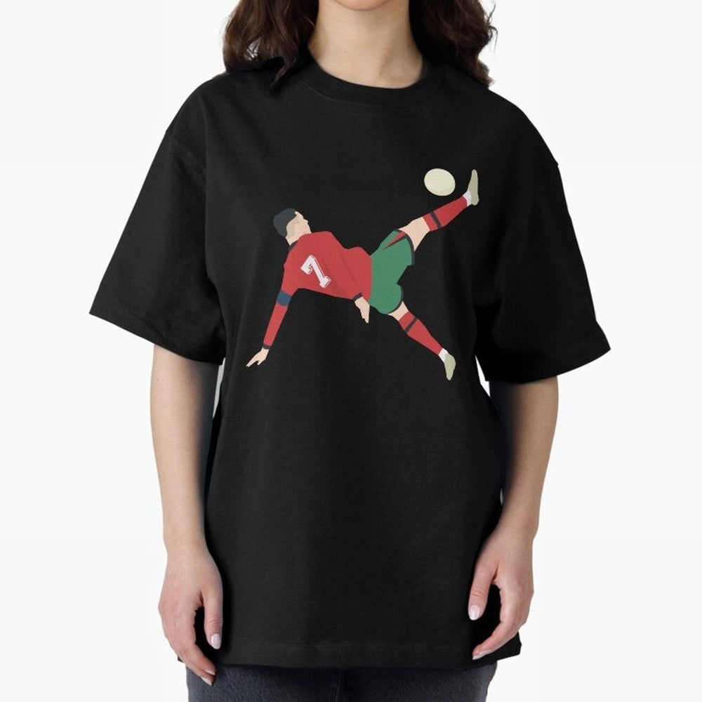 Cristiano Ronaldo CR7 Portugal Oversized T-Shirt Remember Iconic Moments from FIFA World Cup 2026 with Mbappe, Netherlands Energy, Worldwide Fan Energy, Dramatic Goals, Stadium Lights and Championship Celebrations; Great for Supporters Who Love