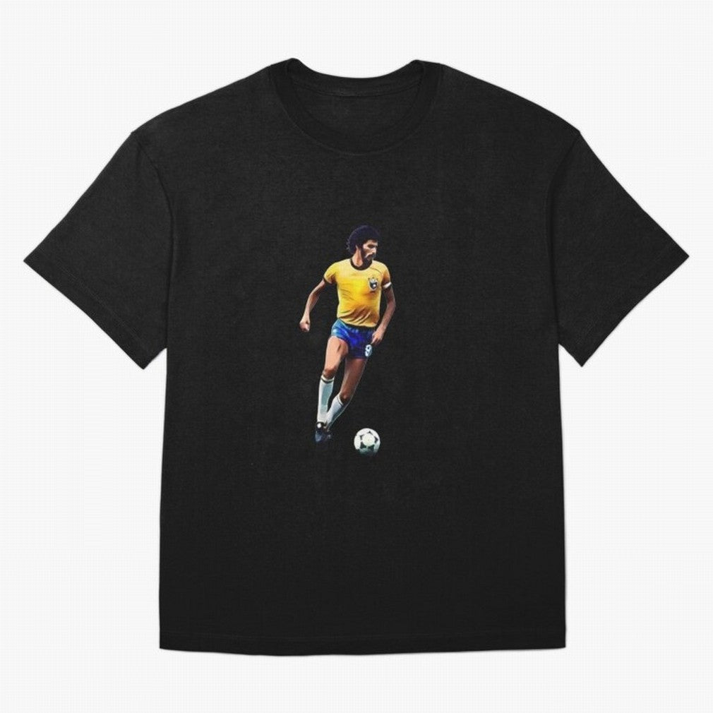 Legends of The Beautiful Game Cartoon Collection Legends Socrates Cartoon Artwork9 Oversized T-Shirt Fuel the Hype around FIFA World Cup 2026 Group Stage for Fans of Cristiano Ronaldo and Brazil, Bringing Global Supporter Spirit, Legendary Goals,