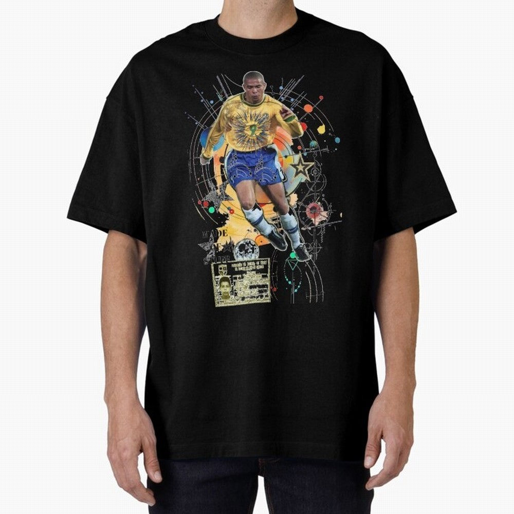 Ronaldo Nazario Football Playmaker Oversized T-Shirt Celebrate Unforgettable Nights in Global Football Passion for FIFA World Cup 2026 USA Canada Mexico, Connected to Neymar, Haaland and Cristiano Ronaldo, Germany, Championship Spirit, Famous