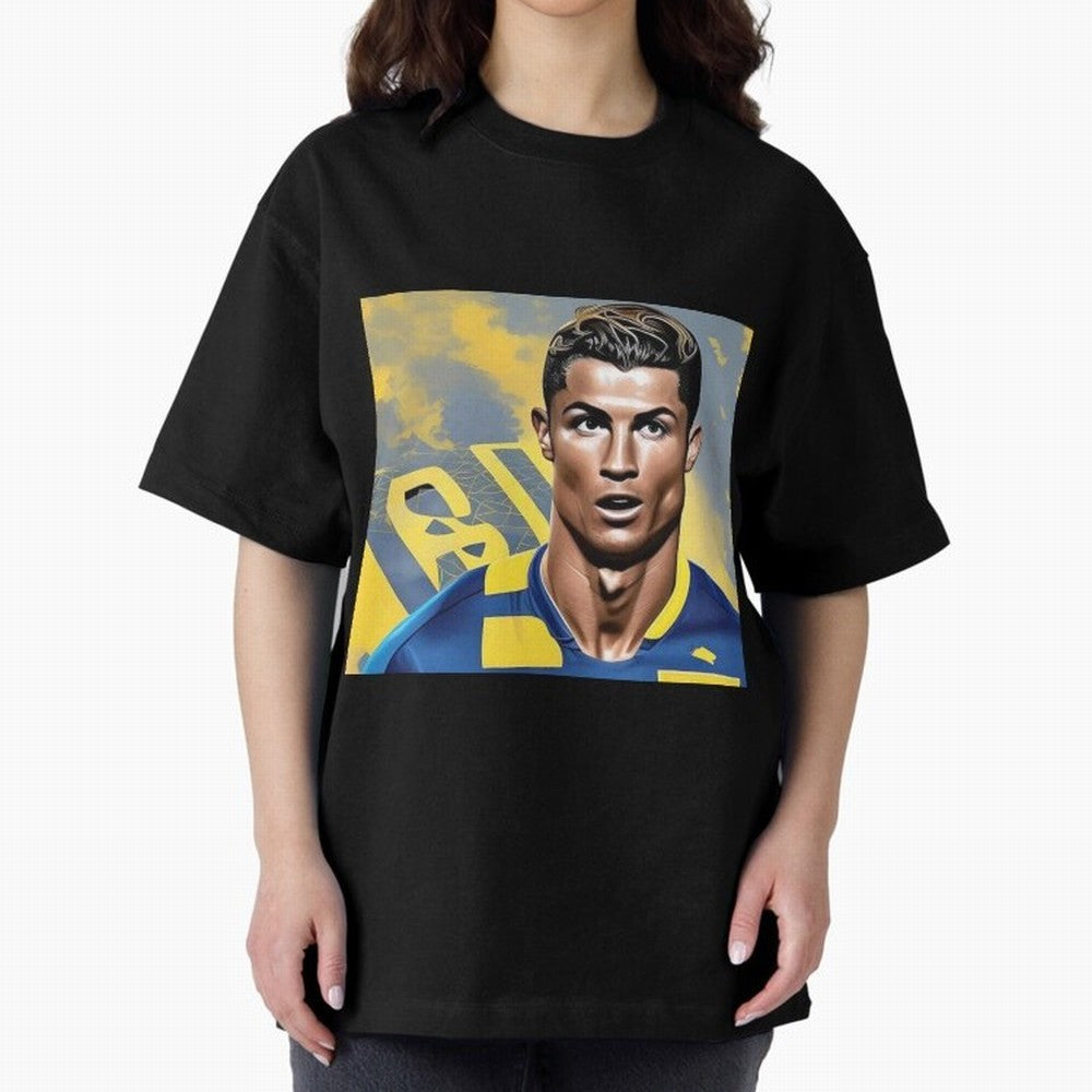 Ronaldo al nassr Oversized T-Shirt Make Memories around Global Football Passion for FIFA World Cup 2026 USA Canada Mexico, Centered on Mbappe, Portugal, Vintage Soccer Flavor, Modern Football Stars, National Flags and Final Night Emotion; Perfect