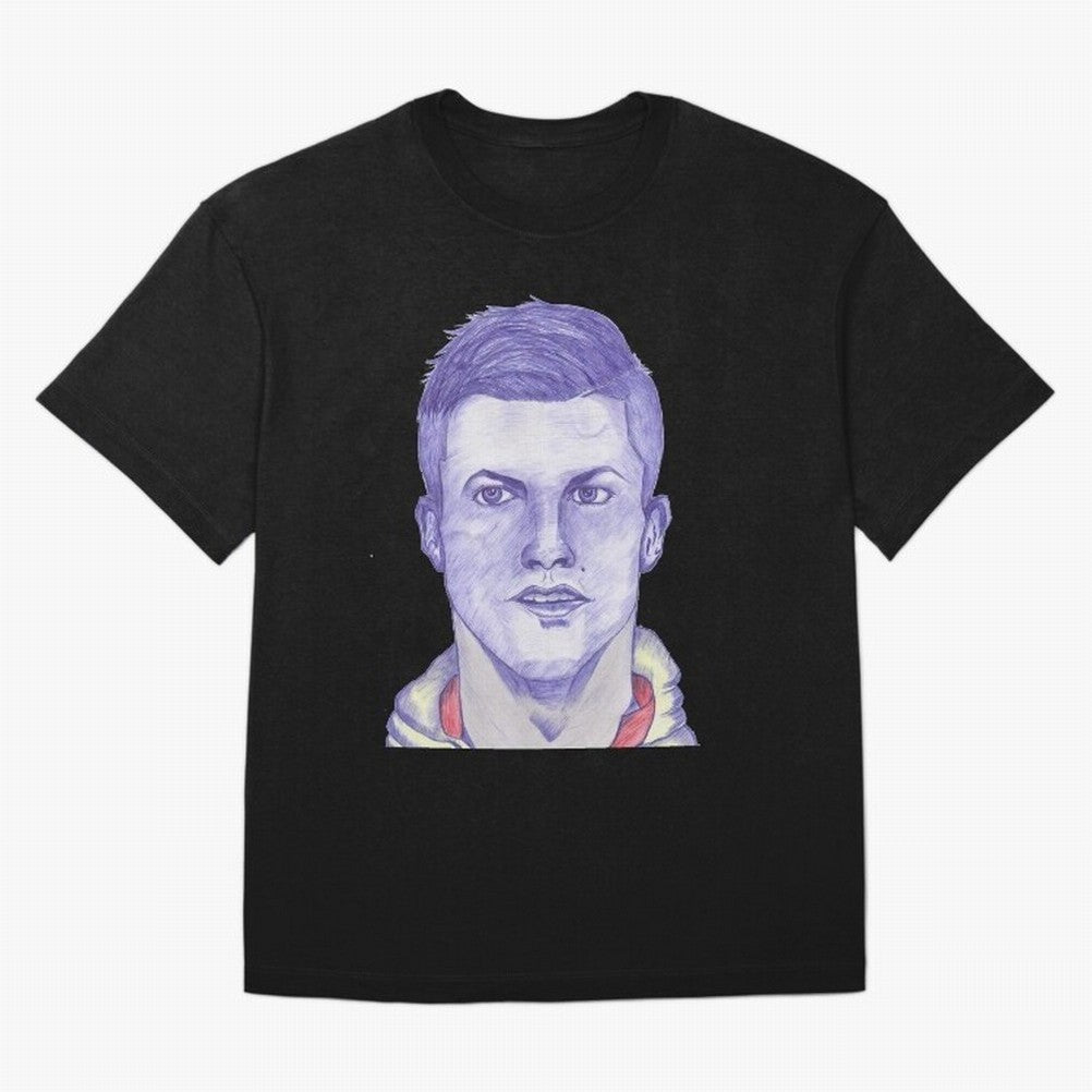 C-Ronaldo portrait drawing Oversized T-Shirt Honor Football Greatness during FIFA World Cup 2026 for Fans of Messi, Neymar and Mbappe and Netherlands, Bringing Classic Soccer Heritage, Championship Pressure, Fan Loyalty and International Pride;