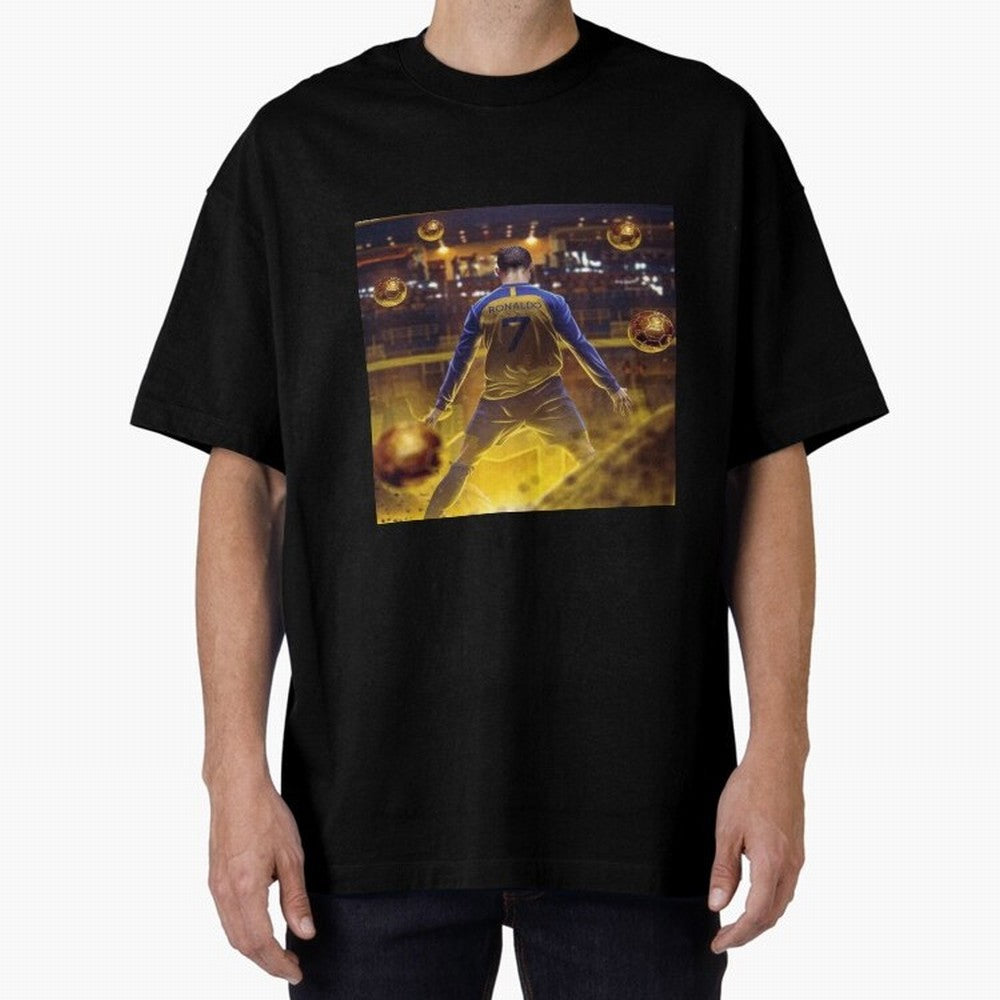 Ronaldo al nassr Oversized T-Shirt Show Your Love for Global Football Passion for FIFA World Cup 2026, Driven by CR7 and Messi, England, Football Festival Excitement, Trophy Ambitions, Country Rivalries and Star Player Buzz; Great for Watch