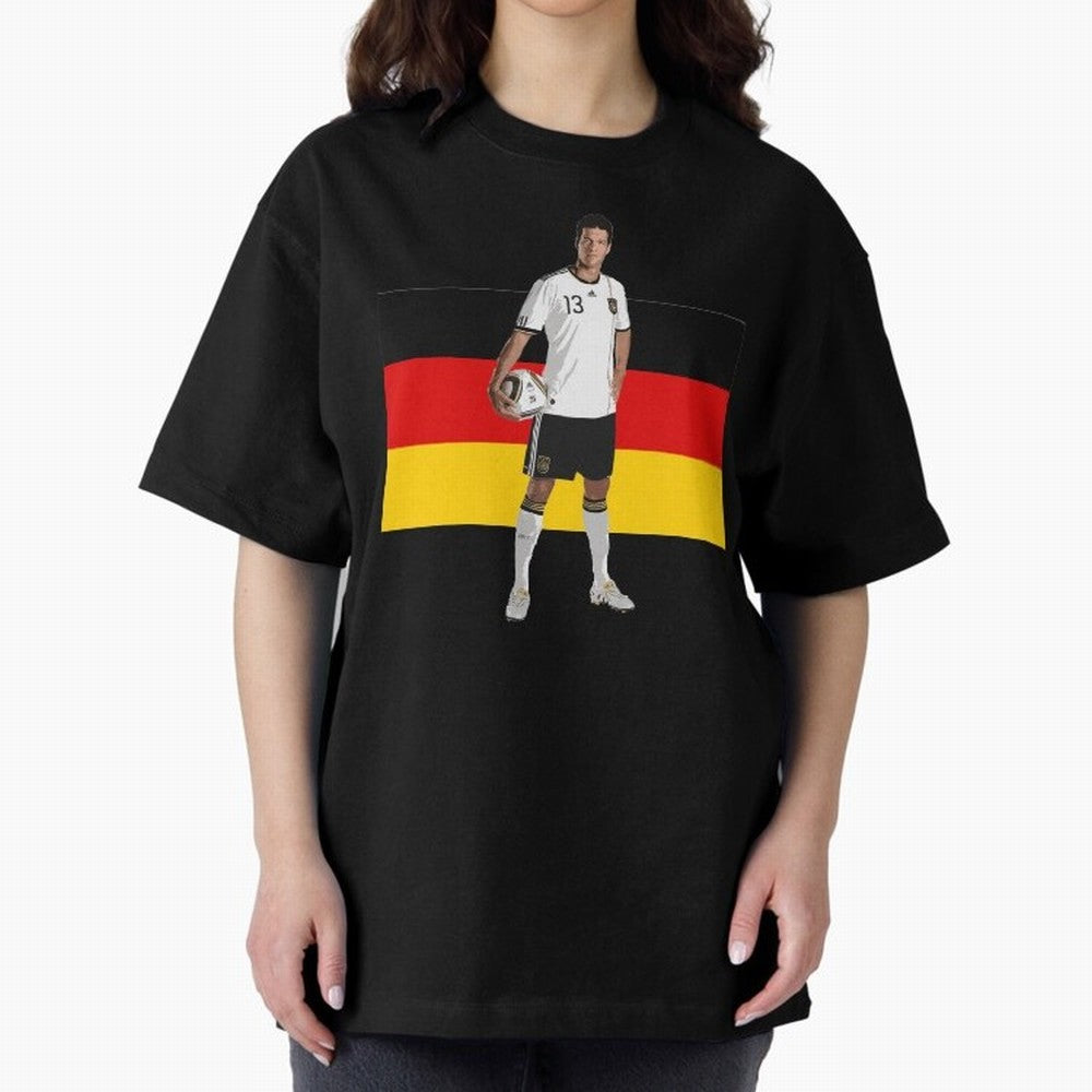 Michael Ballack - German Football Legend Oversized T-Shirt Celebrate the Magic of FIFA World Cup 2026 USA Canada Mexico Connected to Cristiano Ronaldo, Haaland and CR7, Brazil, Portugal and Argentina Energy, Retro Football Energy, Iconic Rivalries,