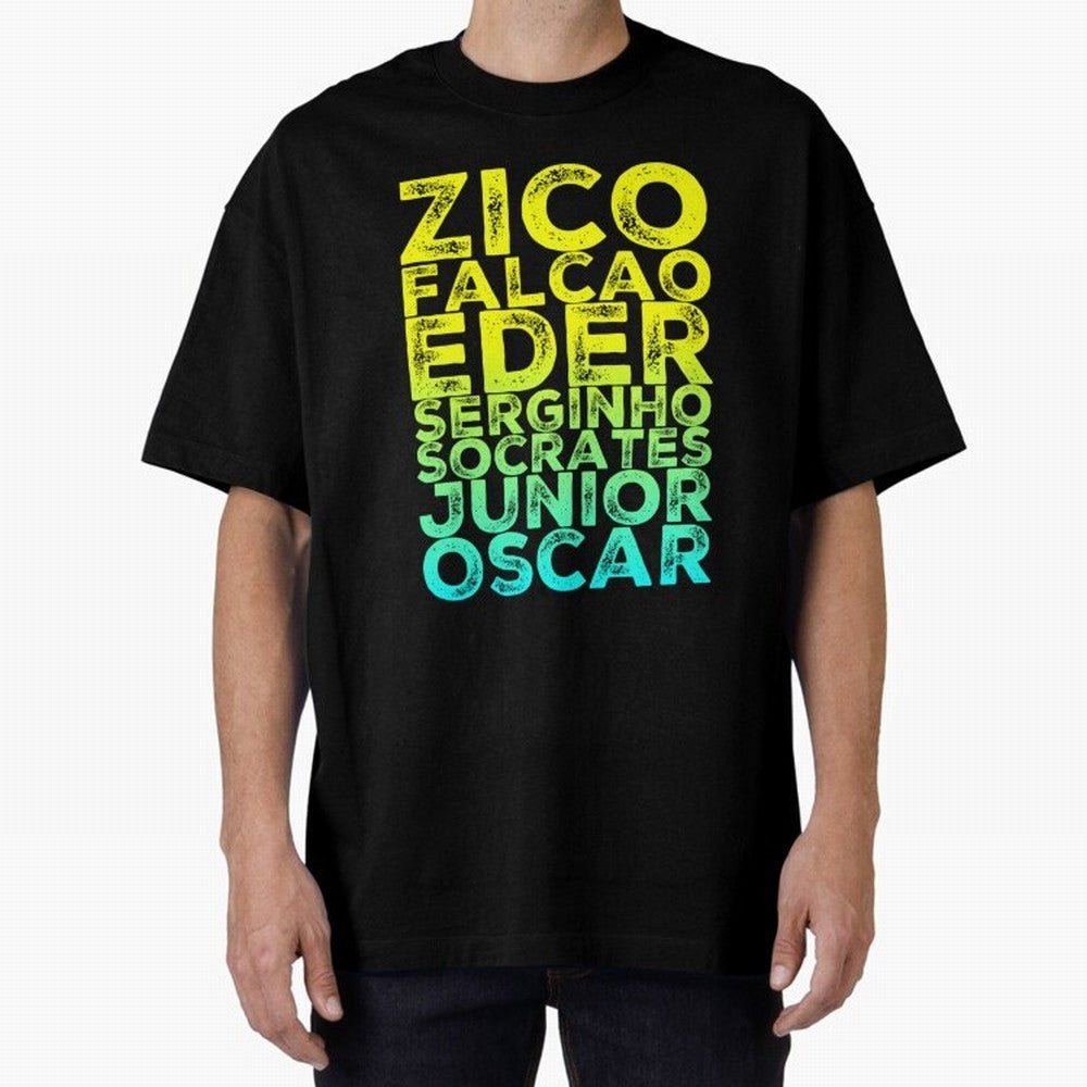 Brazil 1982 zico socrates eder best team never to win world cup79 Oversized T-Shirt Bring Global Tournament Vibes to Match Day Hype around FIFA World Cup 2026 Group Stage, Cristiano Ronaldo, Haaland and CR7, Argentina, France and Brazil, Football