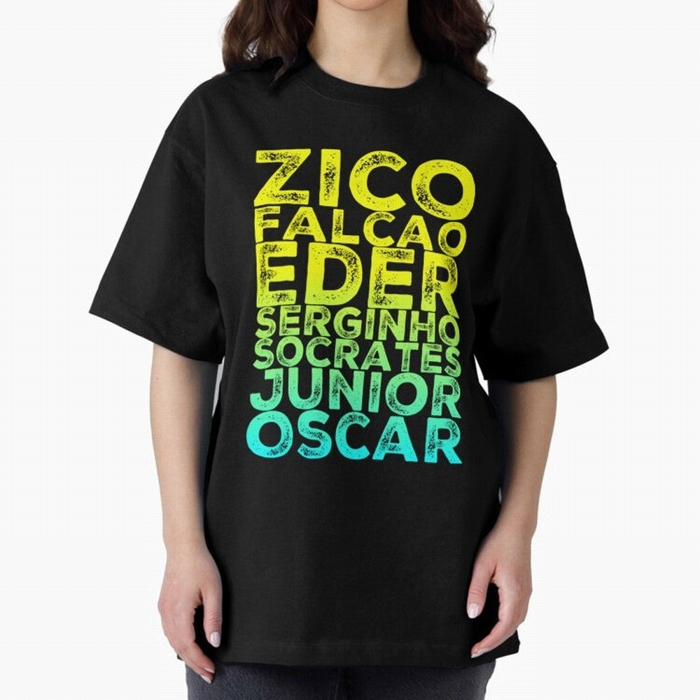 Brazil 1982 zico socrates eder best team never to win world cup79 Oversized T-Shirt Bring Global Tournament Vibes to Match Day Hype around FIFA World Cup 2026 Group Stage, Cristiano Ronaldo, Haaland and CR7, Argentina, France and Brazil, Football