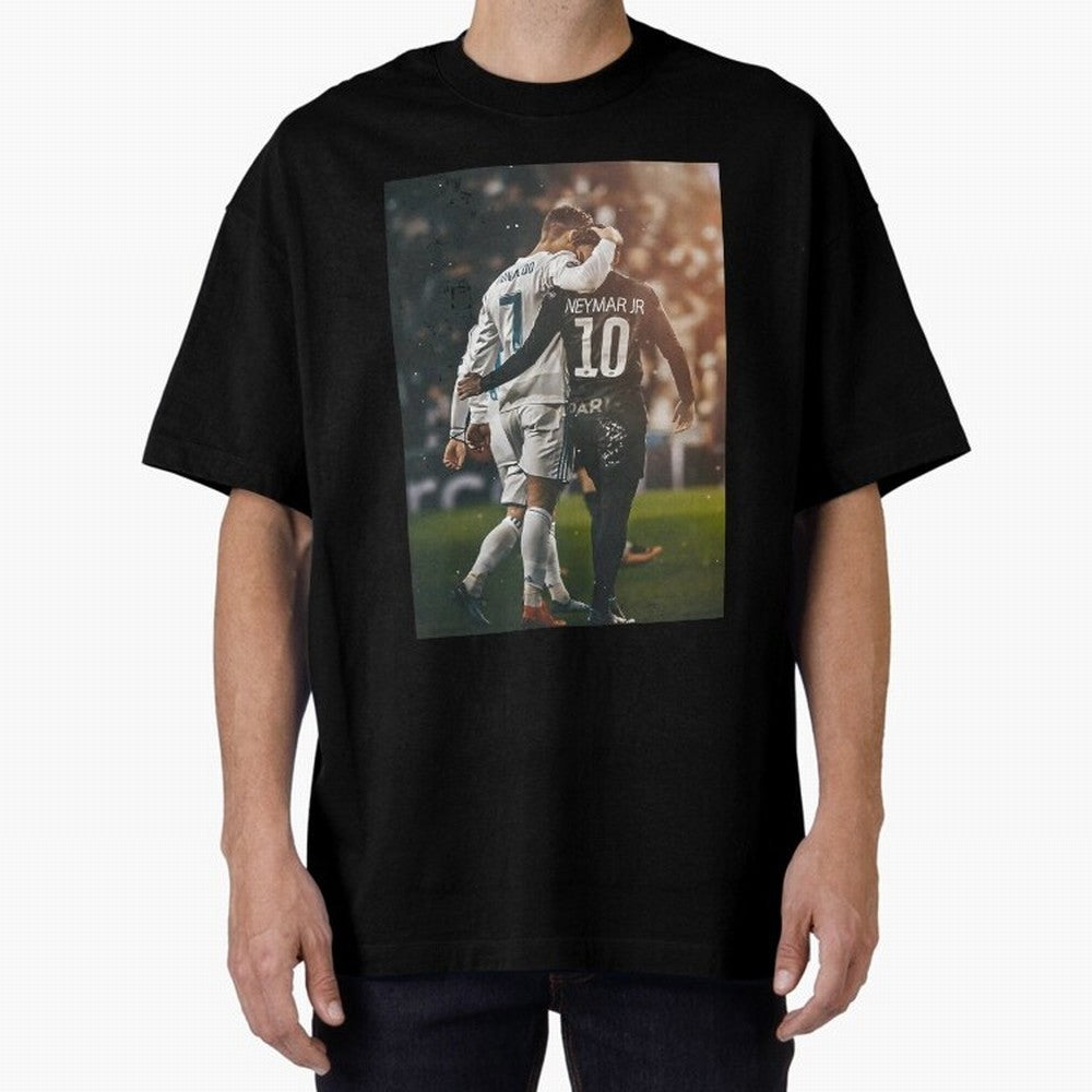 Neymar and Ronaldo Poster	 Oversized T-Shirt Discover Match Day Hype around FIFA World Cup 2026 USA Canada Mexico, Mbappe, Netherlands, Fan Favorite Moments, National Team Passion, Big Match Drama and Soccer History; Ideal for Passionate Fans Who