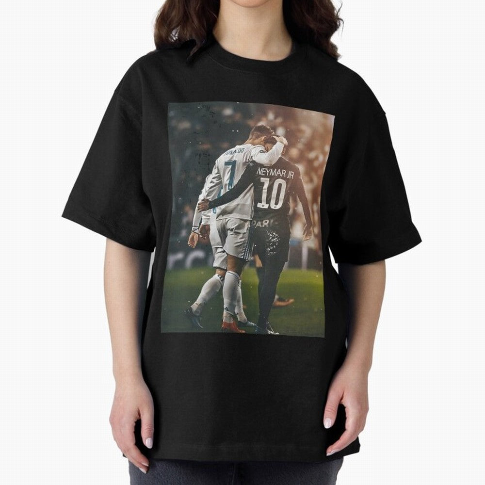 Neymar and Ronaldo Poster	 Oversized T-Shirt Discover Match Day Hype around FIFA World Cup 2026 USA Canada Mexico, Mbappe, Netherlands, Fan Favorite Moments, National Team Passion, Big Match Drama and Soccer History; Ideal for Passionate Fans Who