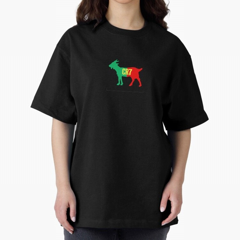 CR7 GOAT - Cristiano Ronaldo Oversized T-Shirt Show Match Day Excitement for FIFA World Cup 2026 for Fans of Neymar, Haaland and Cristiano Ronaldo and Spain, Bringing Classic Soccer Heritage, Championship Pressure, Fan Loyalty and International