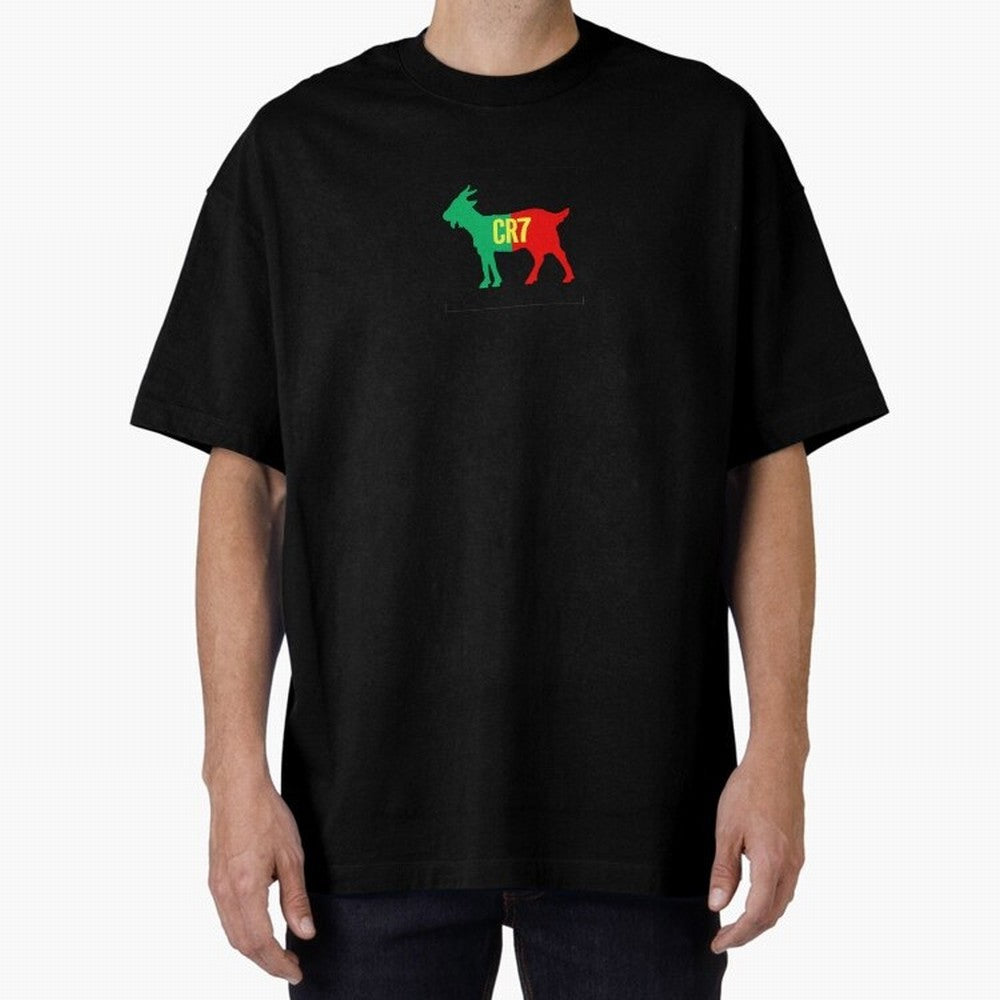 CR7 GOAT - Cristiano Ronaldo Oversized T-Shirt Show Match Day Excitement for FIFA World Cup 2026 for Fans of Neymar, Haaland and Cristiano Ronaldo and Spain, Bringing Classic Soccer Heritage, Championship Pressure, Fan Loyalty and International