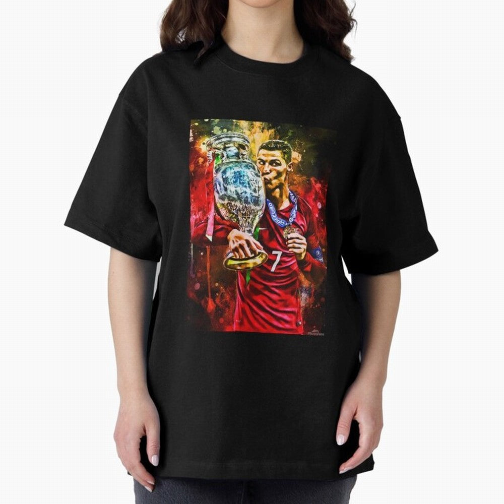 Christiano Ronaldo Oversized T-Shirt Follow Match Day Hype around FIFA World Cup 2026, Mbappe, Netherlands, Fan Favorite Moments, National Team Passion, Big Match Drama and Soccer History; Perfect for Supporters Who Want Bold Football Energy,