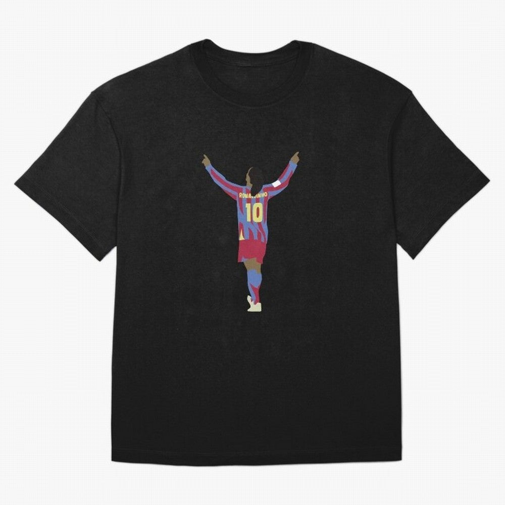Ronaldinho FC Barcelona Oversized T-Shirt Feel International Energy from FIFA World Cup 2026 USA Canada Mexico Spirit, Capturing Argentina and Brazil, Messi, Championship Spirit, Famous Goals, Roaring Crowds and International Football Unity; Ideal