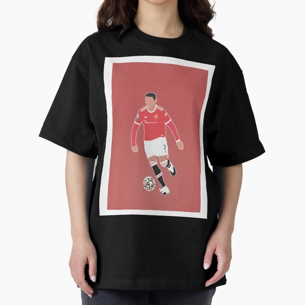 Cristiano Ronaldo 2 Oversized T-Shirt Join the Countdown to the FIFA World Cup 2026 Journey through CR7 Highlights, Argentina and Brazil Pride, Vintage Soccer Flavor, Modern Football Stars, National Flags and Final Night Emotion; Perfect for Fans,