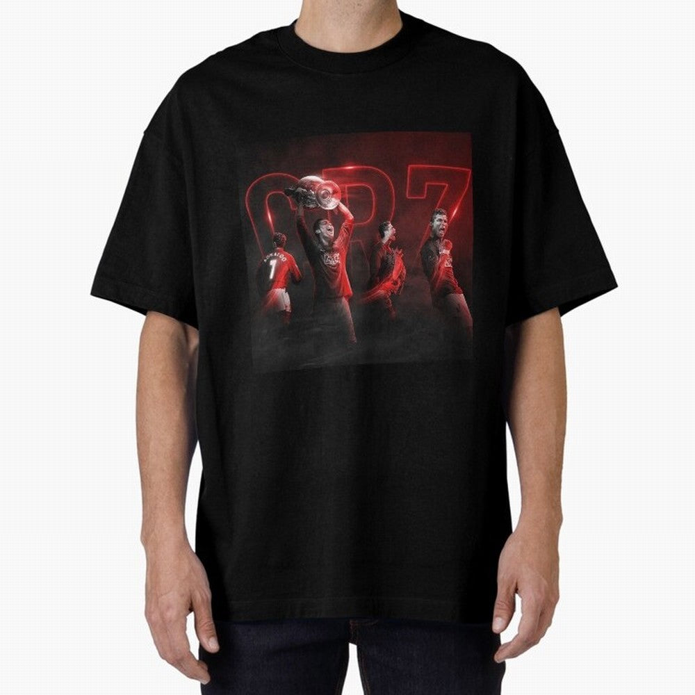 Cristiano Ronaldo in Manchester United Oversized T-Shirt Honor the Football Icons of Global Football Passion for FIFA World Cup 2026 USA Canada Mexico, with Cristiano Ronaldo, Haaland and CR7, Portugal, Tournament Hype, Historic Matchups, Family