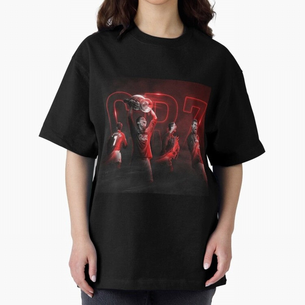 Cristiano Ronaldo in Manchester United Oversized T-Shirt Honor the Football Icons of Global Football Passion for FIFA World Cup 2026 USA Canada Mexico, with Cristiano Ronaldo, Haaland and CR7, Portugal, Tournament Hype, Historic Matchups, Family