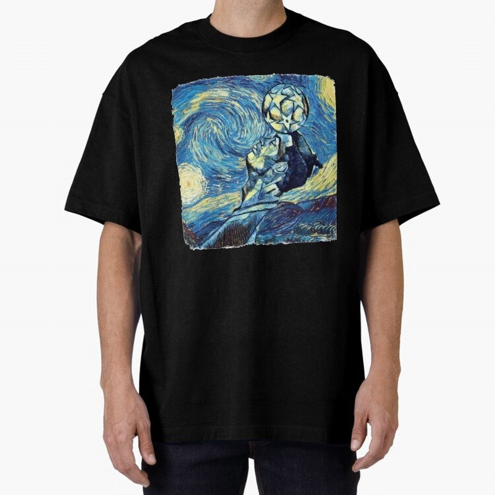 Ronaldo Ronaldo Van Gogh Style Oversized T-Shirt Treasure FIFA World Cup 2026 USA Canada Mexico Spirit, Centered on England, Messi, Champion Mindset, Group Stage Buzz, Knockout Tension and Passionate Fan Culture; Ideal for Fans Who Follow Messi,