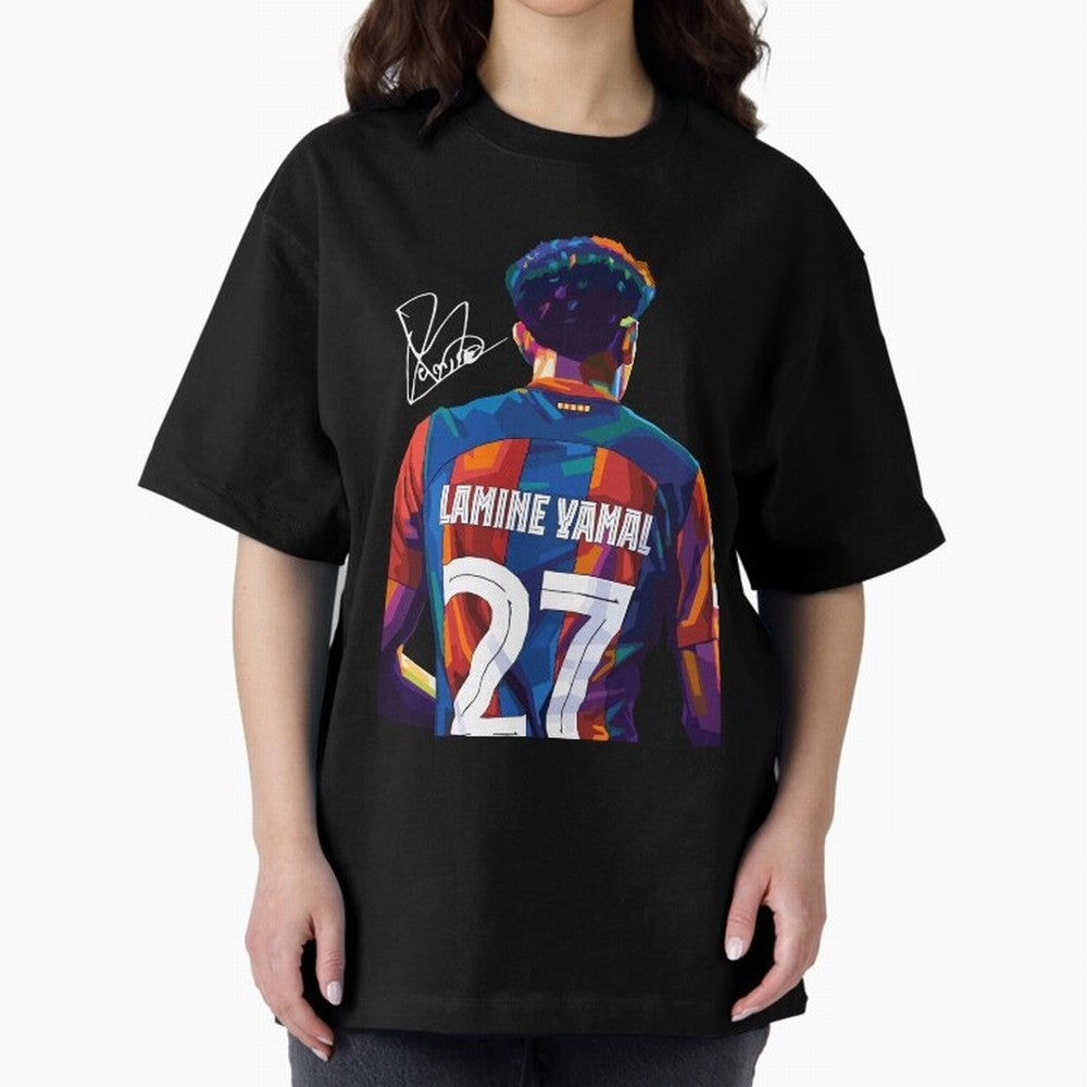 Lamine Yamal Football Player Wpap Art Oversized T-Shirt Represent FIFA World Cup 2026 Spirit, Capturing France, Messi, CR7 and Mbappe, Fan Favorite Moments, National Team Passion, Big Match Drama and Soccer History; Made for Die Hard Supporters,