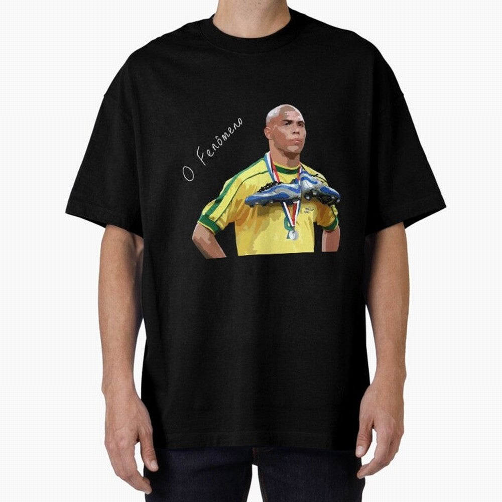 Ronaldo Il Fenomeno Oversized T-Shirt Represent Football Lovers during Match Day Hype around FIFA World Cup 2026, Messi, CR7 and Mbappe, Spain, Classic Soccer Heritage, Championship Pressure, Fan Loyalty and International Pride; Built for