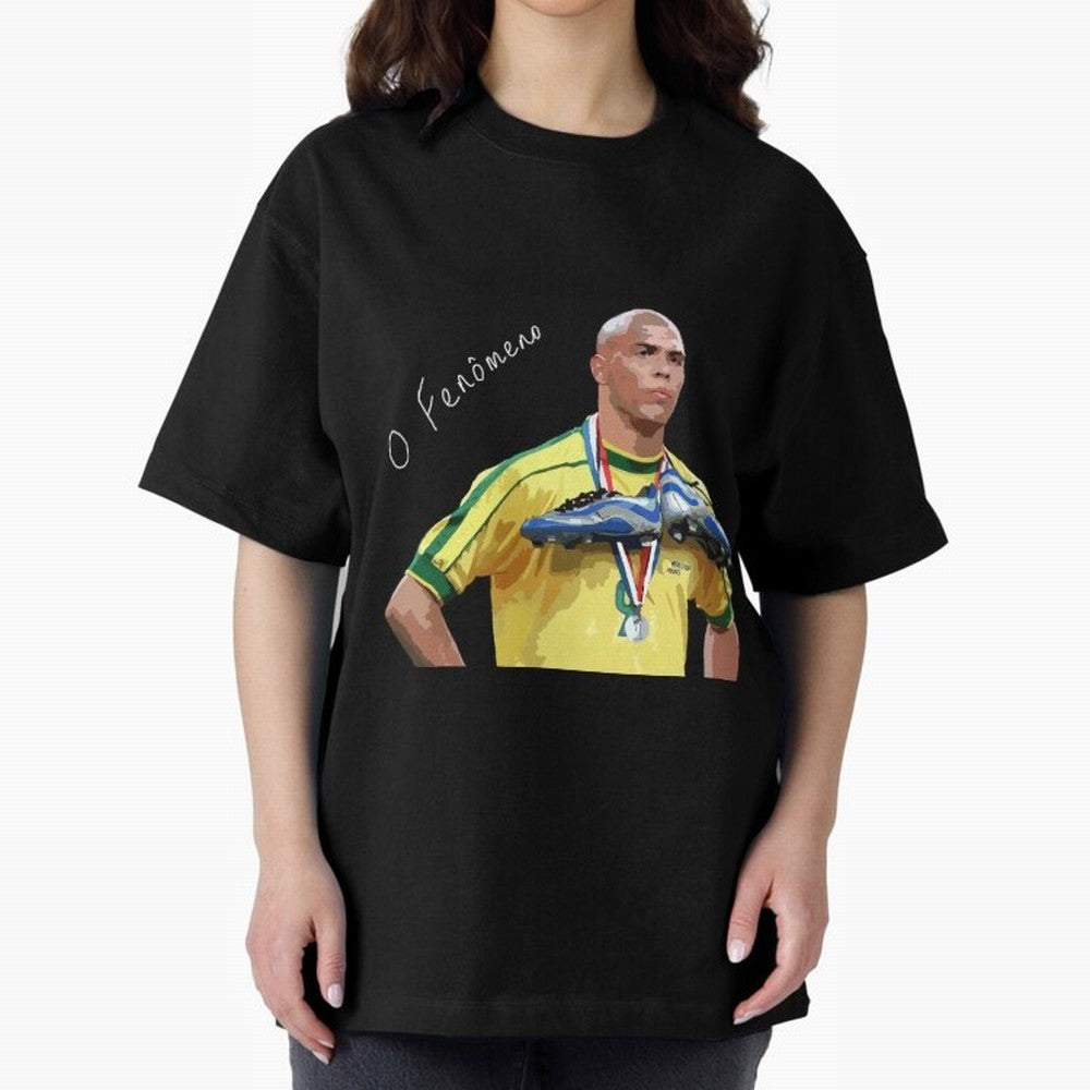 Ronaldo Il Fenomeno Oversized T-Shirt Represent Football Lovers during Match Day Hype around FIFA World Cup 2026, Messi, CR7 and Mbappe, Spain, Classic Soccer Heritage, Championship Pressure, Fan Loyalty and International Pride; Built for