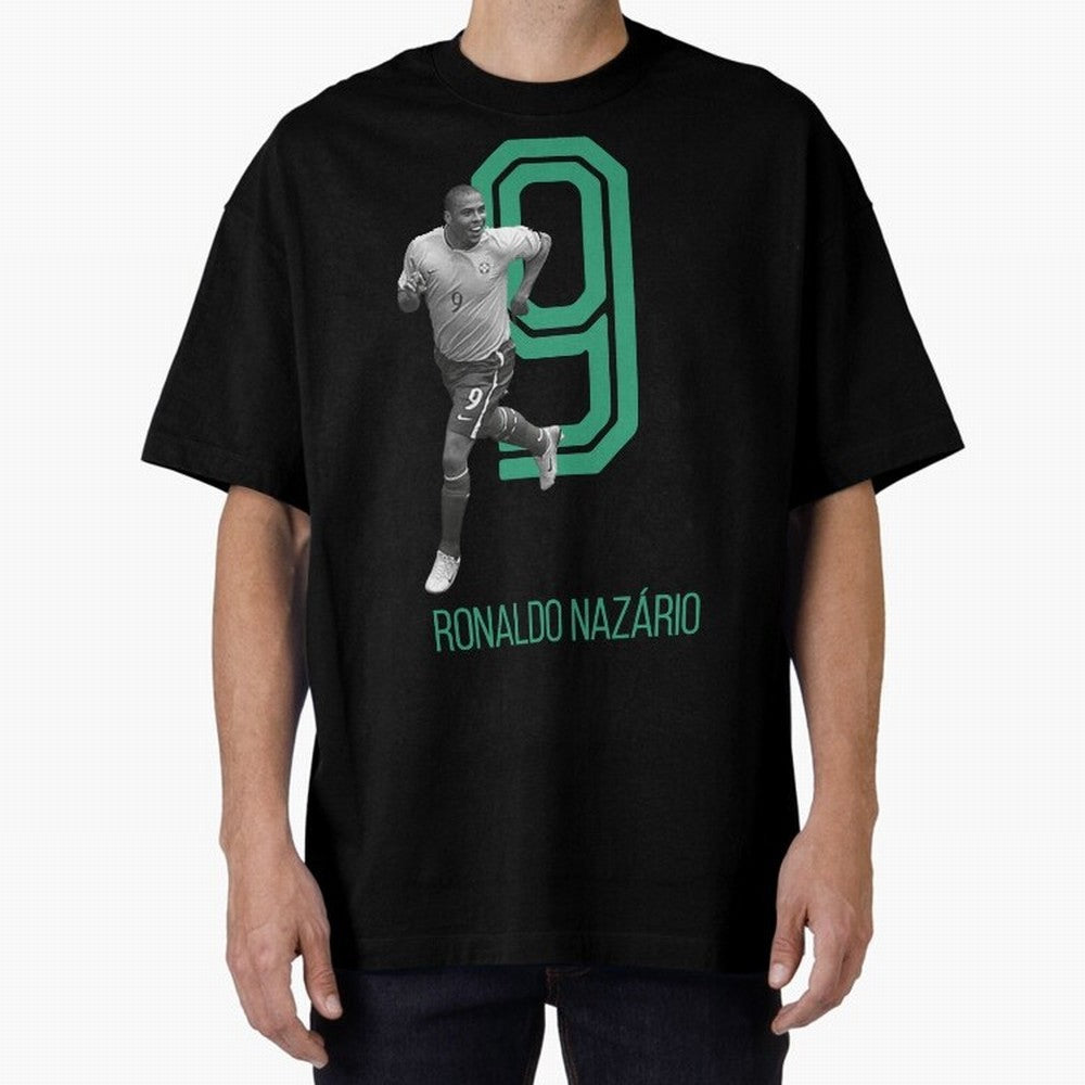 Ronaldo Naz¨¢rio Retro Oversized T-Shirt Celebrate Fan Culture around Global Football Passion for FIFA World Cup 2026 Group Stage, Capturing Messi and Cristiano Ronaldo, Argentina, France and Brazil, Game Day Rituals, Football Legends, Country
