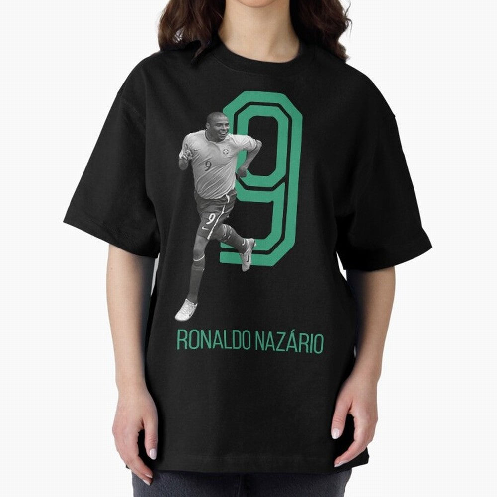 Ronaldo Naz¨¢rio Retro Oversized T-Shirt Celebrate Fan Culture around Global Football Passion for FIFA World Cup 2026 Group Stage, Capturing Messi and Cristiano Ronaldo, Argentina, France and Brazil, Game Day Rituals, Football Legends, Country