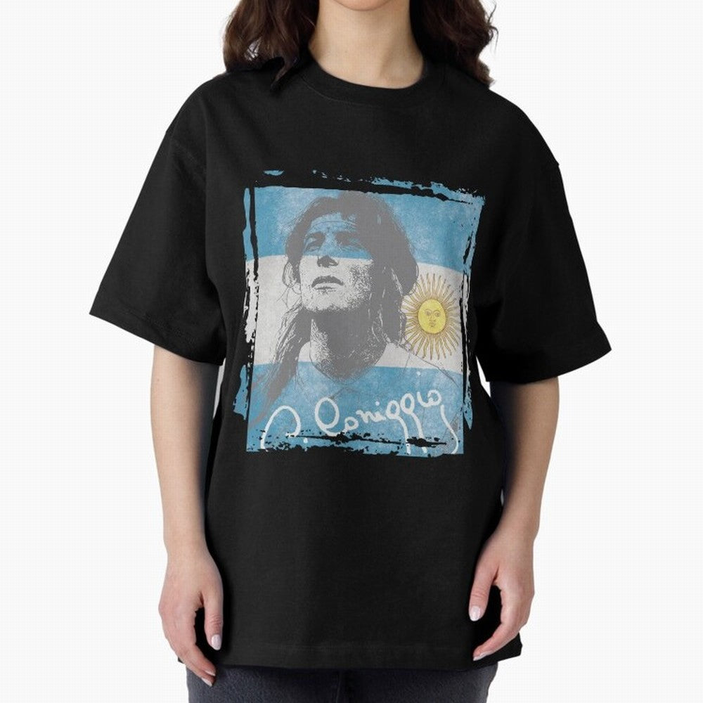 Claudio Caniggia Oversized T-Shirt Share the Excitement of FIFA World Cup 2026 Spirit, with Spain, Haaland and Mbappe, Goal Celebration Energy, Supporter Heritage, Football Icons and Worldwide Tournament Joy; Ideal for Football Dads, Football Moms,