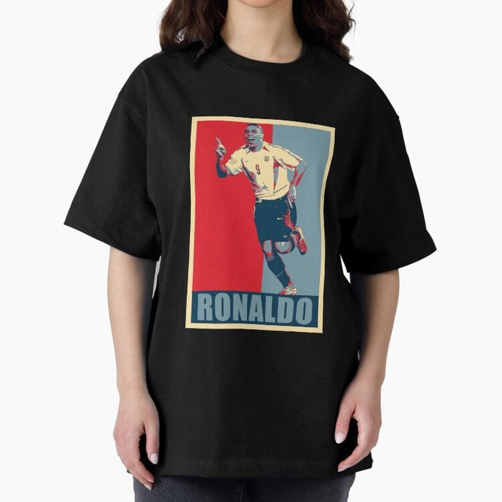 Ronaldo De Lima Celebration Oversized T-Shirt Wear the Spirit of the FIFA World Cup 2026 USA Canada Mexico Journey through Cristiano Ronaldo, Haaland and CR7 Highlights, Spain Pride, Retro Football Energy, Iconic Rivalries, Trophy Chase Drama and