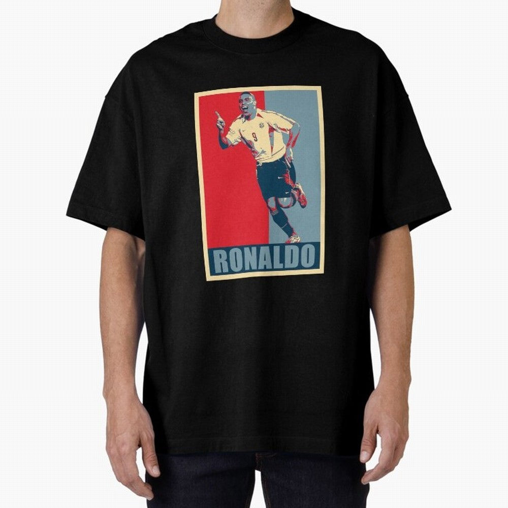 Ronaldo De Lima Celebration Oversized T-Shirt Wear the Spirit of the FIFA World Cup 2026 USA Canada Mexico Journey through Cristiano Ronaldo, Haaland and CR7 Highlights, Spain Pride, Retro Football Energy, Iconic Rivalries, Trophy Chase Drama and