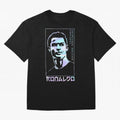 Ronaldo holographic Style Portrait art illustration Oversized T-Shirt Celebrate Rivalries and Pride in FIFA World Cup 2026 USA Canada Mexico for Fans of Messi and Argentina, Bringing Classic Soccer Heritage, Championship Pressure, Fan Loyalty and