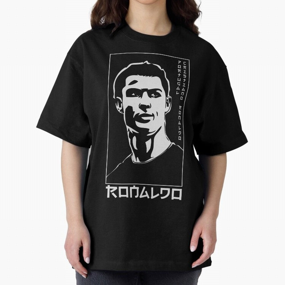 Ronaldo Japanese Style Portrait art illustration Oversized T-Shirt Bring a Vintage Feel to FIFA World Cup 2026 Featuring Messi, Neymar and Mbappe, Netherlands Energy, Football Festival Excitement, Trophy Ambitions, Country Rivalries and Star Player