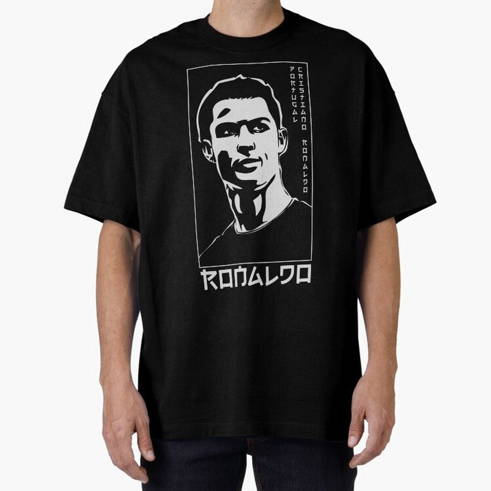 Ronaldo Japanese Style Portrait art illustration Oversized T-Shirt Bring a Vintage Feel to FIFA World Cup 2026 Featuring Messi, Neymar and Mbappe, Netherlands Energy, Football Festival Excitement, Trophy Ambitions, Country Rivalries and Star Player