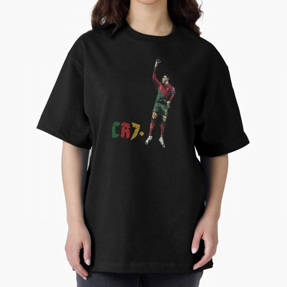 CR7. Oversized T-Shirt Celebrate Rivalries and Pride in Global Football Passion for FIFA World Cup 2026 Group Stage, with CR7 and Messi, England and Germany, Championship Spirit, Famous Goals, Roaring Crowds and International Football Unity; Ideal