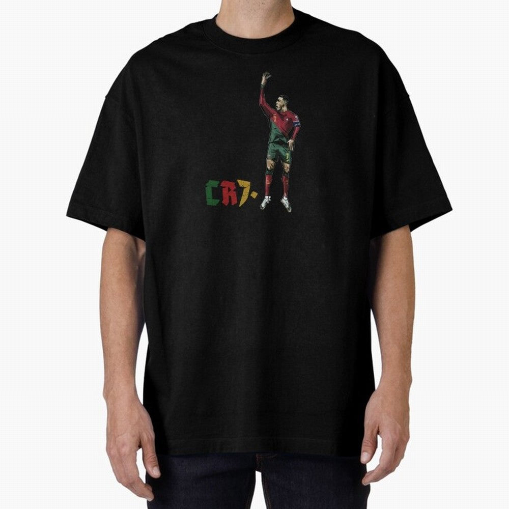 CR7. Oversized T-Shirt Celebrate Rivalries and Pride in Global Football Passion for FIFA World Cup 2026 Group Stage, with CR7 and Messi, England and Germany, Championship Spirit, Famous Goals, Roaring Crowds and International Football Unity; Ideal