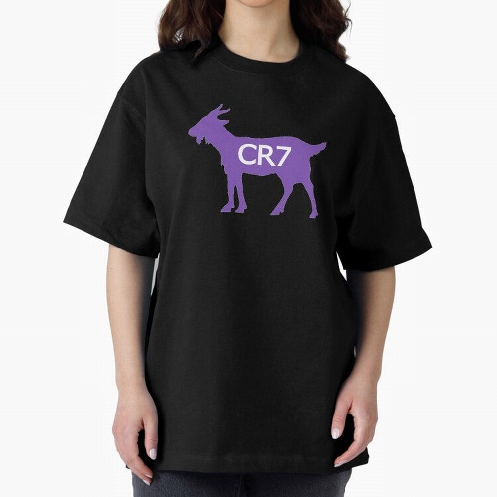 CR7 GOAT Purple Oversized T-Shirt Spotlight Match Day Hype around FIFA World Cup 2026, Neymar, Haaland and Cristiano Ronaldo, Germany, Classic Soccer Heritage, Championship Pressure, Fan Loyalty and International Pride; Built for Supporters Chasing