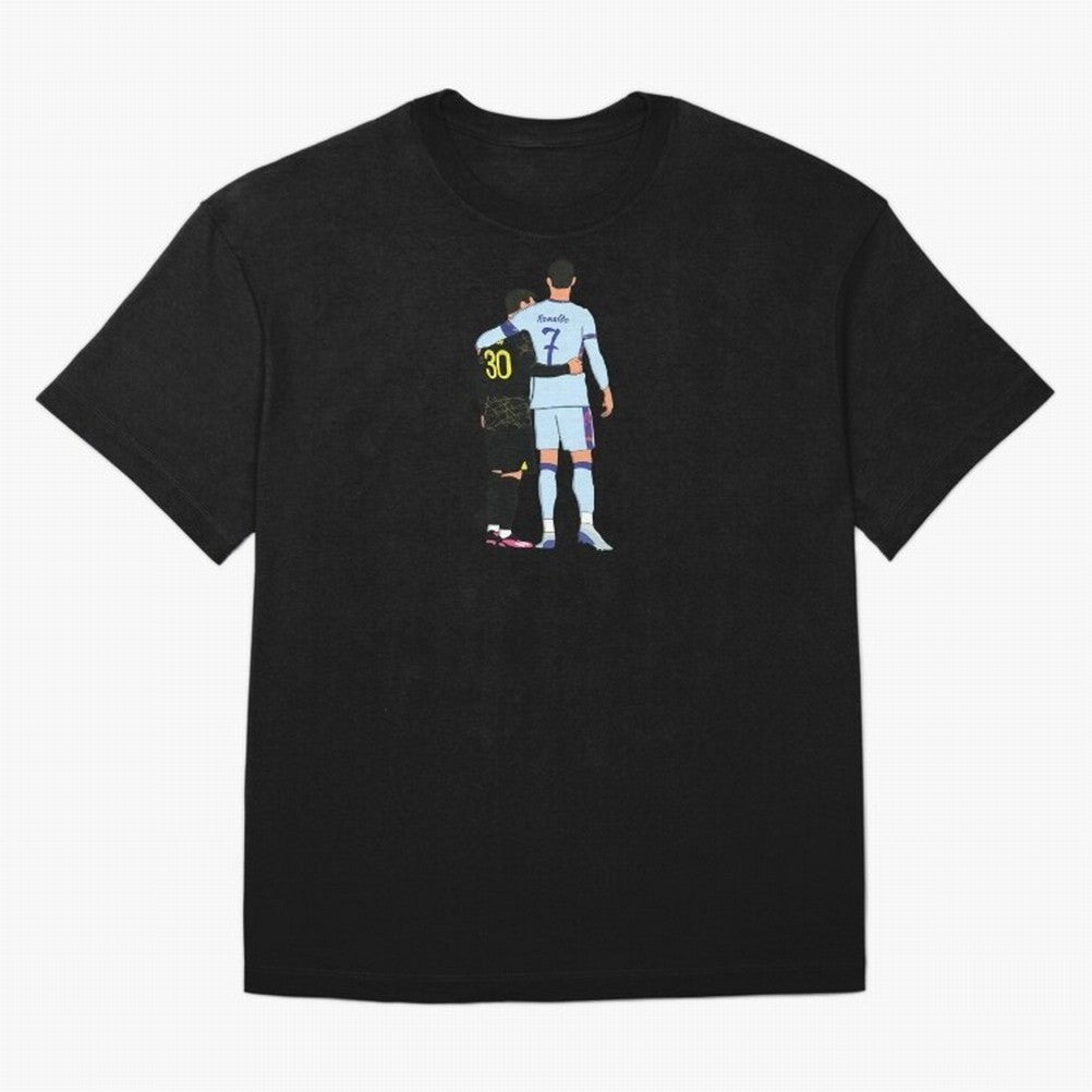 Messi and Ronaldo Reunion Illustration Oversized T-Shirt Carry National Pride through Match Day Hype around FIFA World Cup 2026 Group Stage, Messi, Neymar and Mbappe, France and Portugal, Stadium Memories, Football Loyalty, International Chants and