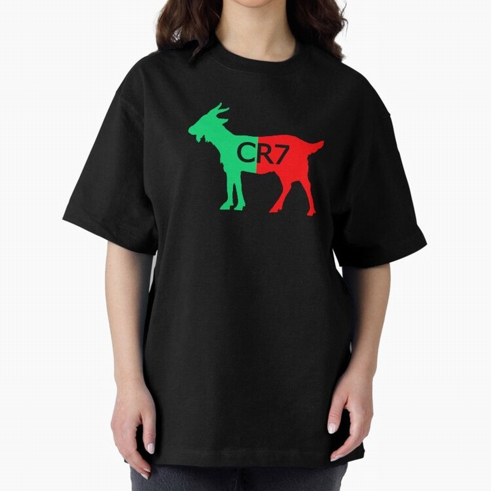 CR7 GOAT Tuga Oversized T-Shirt Support Iconic Players in FIFA World Cup 2026 for Fans of CR7 and Portugal, Spain and Germany, Bringing Match Day Excitement, Supporter Culture, Golden Goals and Global Football Passion; Perfect for Supporters Who