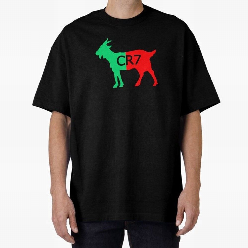 CR7 GOAT Tuga Oversized T-Shirt Support Iconic Players in FIFA World Cup 2026 for Fans of CR7 and Portugal, Spain and Germany, Bringing Match Day Excitement, Supporter Culture, Golden Goals and Global Football Passion; Perfect for Supporters Who