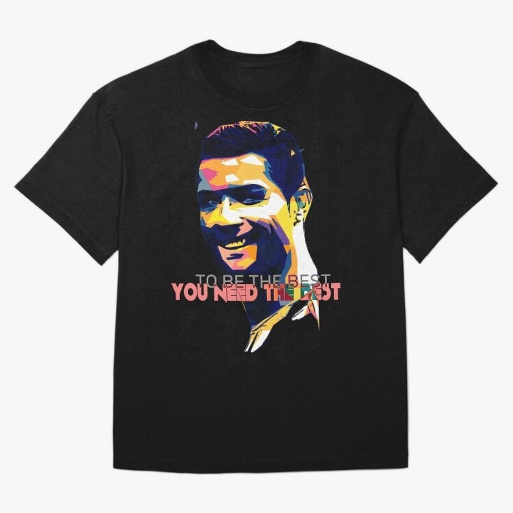 Cristiano Ronaldo To be the best, you need the best Quote Pop art Oversized T-Shirt Showcase FIFA World Cup 2026 Group Stage Spirit, with Argentina, CR7 and Messi, Stadium Chants, National Pride, Trophy Dreams and Unforgettable Football Memories;